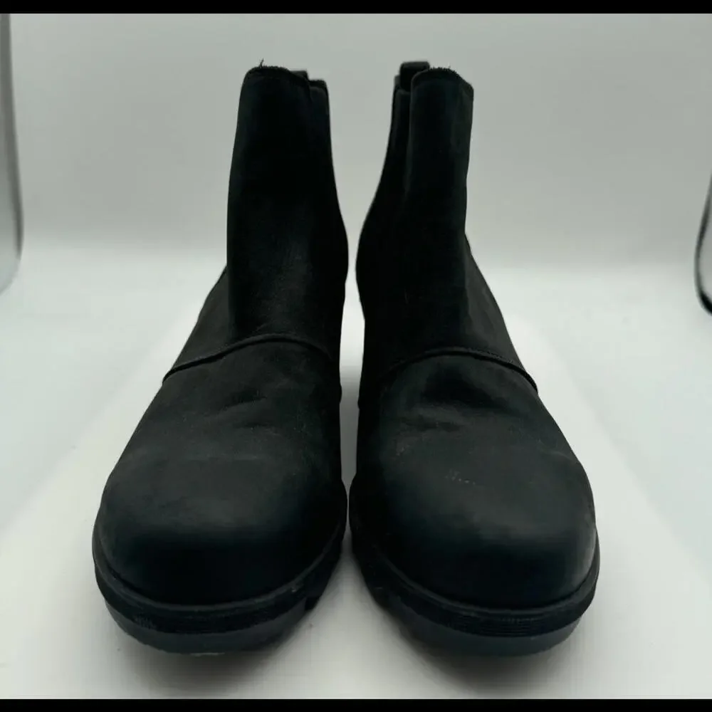 Sorel Joan of Arctic Leather Wedge Chelsea Boot Black Size 10 US - Picture 3 of 9